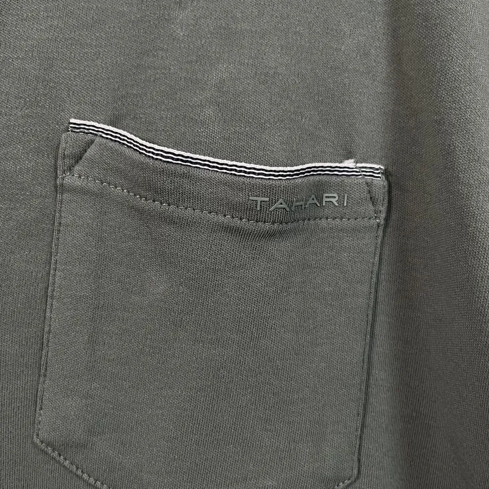 Tahari Polo Shirt Mens 2XL Green Cotton Short Sleeve Pocket Collared Casual - Picture 4 of 13